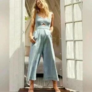 NWT Aerie Chambray Denim Jumpsuit Size L